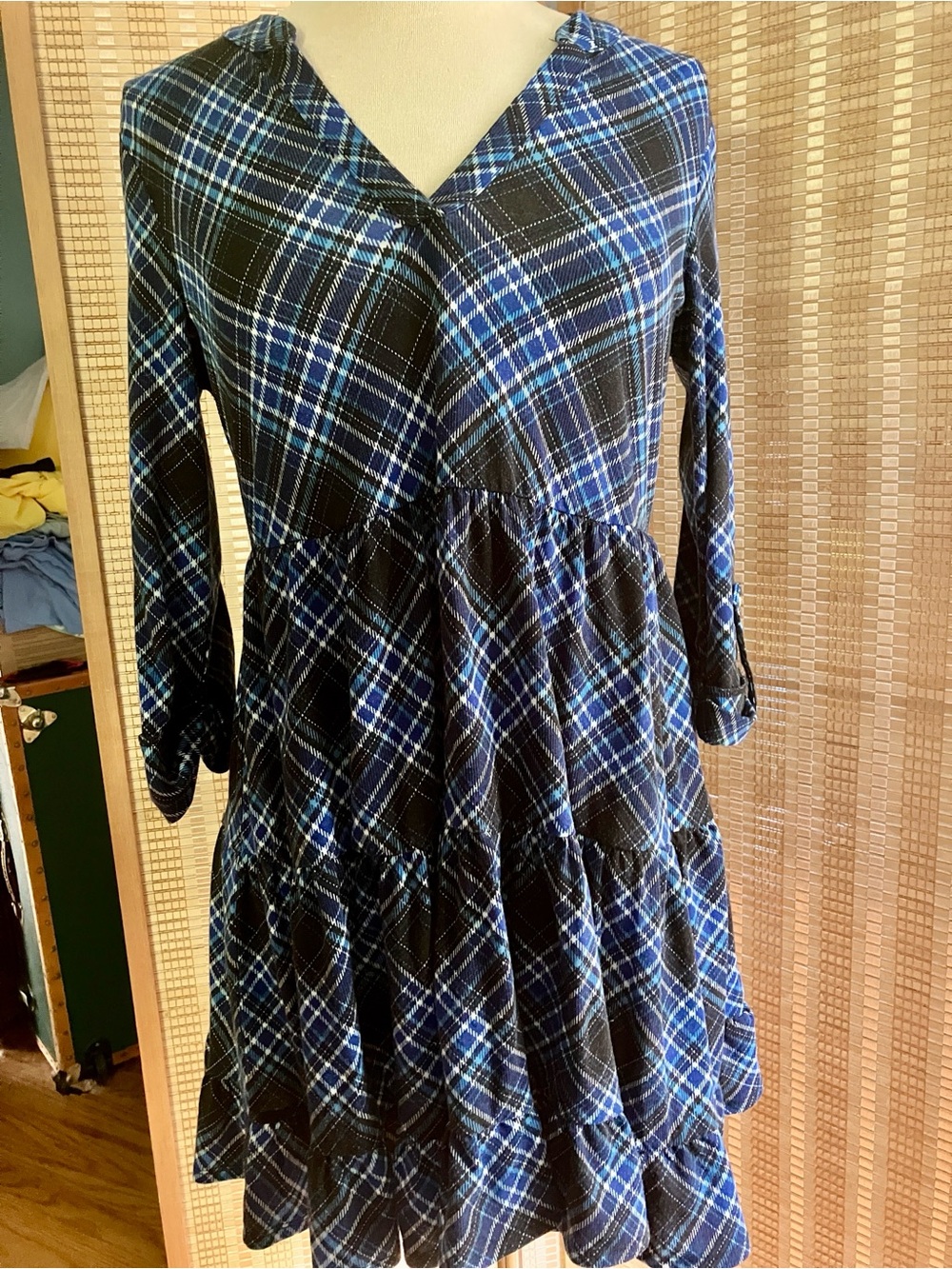 Flirtatious Plaid Flannel  Dress
